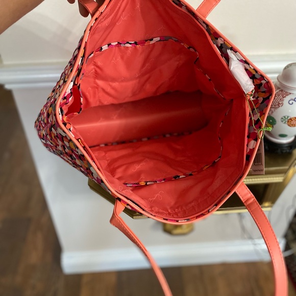 Vera Bradley Orange/Multi Polka Dot Print tote Bag - Picture 6 of 7
